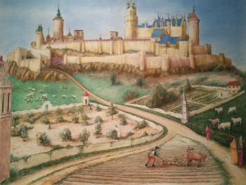 Œuvre contemporaine nommée « Le château fort et son servage », Réalisée par JACQUES TAFFOREAU