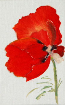 Œuvre contemporaine nommée « coquelicot 3 », Réalisée par LYLIANE FOUCAULT