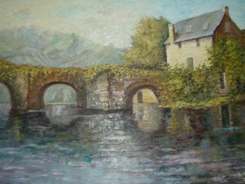 Œuvre contemporaine nommée « Le pont fleuri (Finistere) », Réalisée par GéRARD MOSS