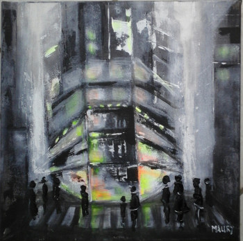 Œuvre contemporaine nommée « PROMENADE NOCTURNE 2 », Réalisée par MIREILLE MAURY