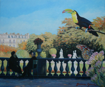 Œuvre contemporaine nommée « Paris, jardin du Luxembourg exotique 1 », Réalisée par MAXENCE GERARD