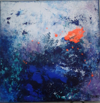 Œuvre contemporaine nommée « NEBULEUSE BLEUE 6 », Réalisée par MIREILLE MAURY