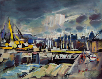 Œuvre contemporaine nommée « Port de Paimpol - Les écluses », Réalisée par ALAIN LE NOST