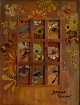 Œuvre contemporaine nommée « Fenêtres multiples », Réalisée par REGINE LACOUR