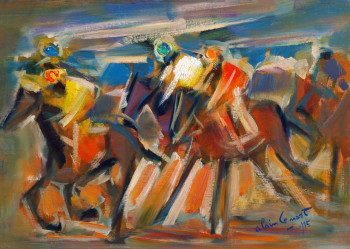 Œuvre contemporaine nommée « Course de chevaux - 1995 », Réalisée par ALAIN LE NOST