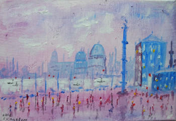 Œuvre contemporaine nommée « Venise après la pluie  », Réalisée par FRANçOIS-VASSIL ANDREEFF