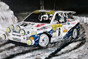 Œuvre contemporaine nommée « Monte Carlo 1993- FORD ESCORT RS COSWORTH- FRANCOIS DELECOUR- DANIEL GRATALOUP », Réalisée par ALAIN PINEDE