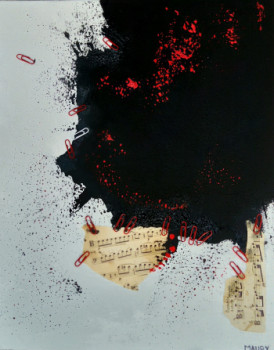 Œuvre contemporaine nommée « LIENS ROUGES MUSICAUX », Réalisée par MIREILLE MAURY