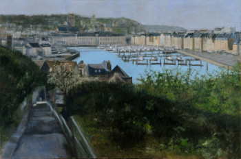 Œuvre contemporaine nommée « Du haut des marches à Dieppe », Réalisée par CORINNE QUIBEL