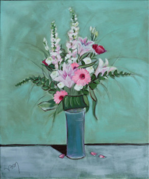 Œuvre contemporaine nommée « Bouquet de fleurs alla prima », Réalisée par BONNEAU-MARRON