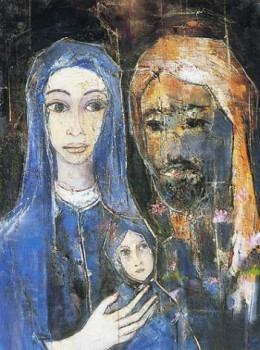 Œuvre contemporaine nommée « La Sainte Famille », Réalisée par PIERRE MALRIEUX