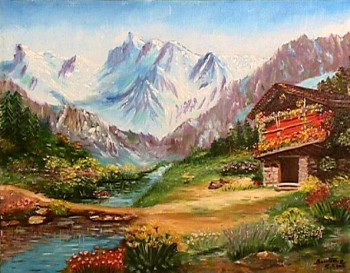 Œuvre contemporaine nommée « Chalet de Montagne », Réalisée par BOUTIN