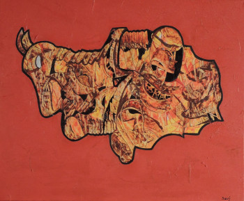 Œuvre contemporaine nommée « Sitting Bull », Réalisée par J.CLAUDE SAVI