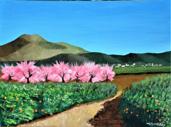 Œuvre contemporaine nommée « Amendiers et oragers - Espagne », Réalisée par LE GOUBEY