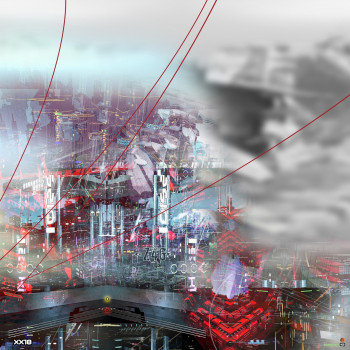 Œuvre contemporaine nommée « Kosmo v03 », Réalisée par CHRISTOPHE MARTEL