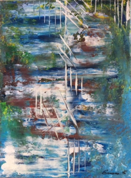 Œuvre contemporaine nommée « Peinture acrylique 3555 », Réalisée par ERACAMA