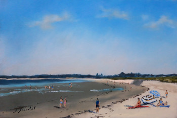 Œuvre contemporaine nommée « A la plage », Réalisée par JOSé DAOUDAL