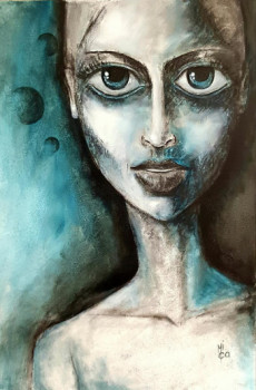 Œuvre contemporaine nommée « Blue spirit », Réalisée par MICHAëL  PARMENTIER 