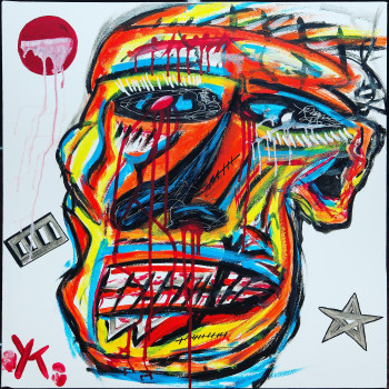 Œuvre contemporaine nommée « Angry man », Réalisée par YKSTREETART
