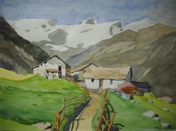 Œuvre contemporaine nommée « Dolomites 1.   aquarelle », Réalisée par ANDRé FEODOROFF
