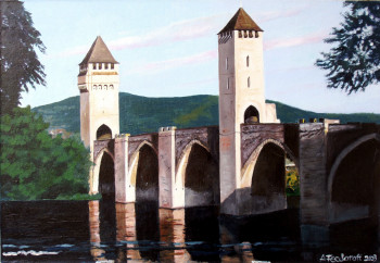 Œuvre contemporaine nommée « Cahors. Pont Valentré », Réalisée par ANDRé FEODOROFF
