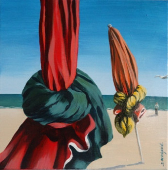 Œuvre contemporaine nommée « Balade sur la plage », Réalisée par SYLVIANE BERNARDINI