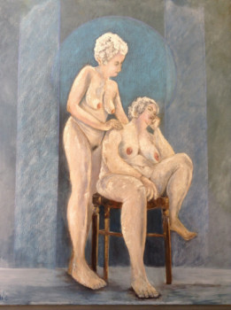 Œuvre contemporaine nommée « 2 amies », Réalisée par HUGHES DE LA TAILLE