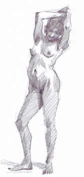 Œuvre contemporaine nommée « Nu - dessin », Réalisée par ARNOULD -
