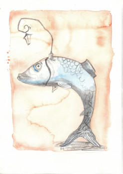 Œuvre contemporaine nommée « Fried Fish », Réalisée par EVILOP