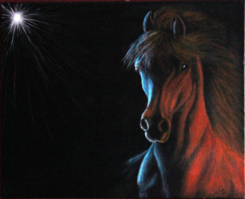 Œuvre contemporaine nommée « 303 - cheval de feu », Réalisée par GD UN UNIVERS DE CREATIONS
