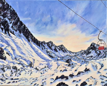 Œuvre contemporaine nommée « Montagnes à Porte Puymorens », Réalisée par NADYA RIGAILL