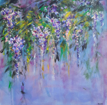 Œuvre contemporaine nommée « GLYCINES 1 », Réalisée par MIREILLE MAURY