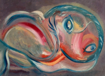 Œuvre contemporaine nommée « La Balaine qui dit vagues », Réalisée par KRIS RIGA