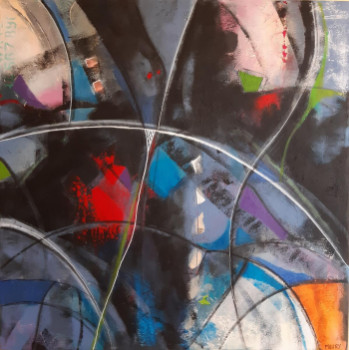 Œuvre contemporaine nommée « COMPOSITION », Réalisée par MIREILLE MAURY