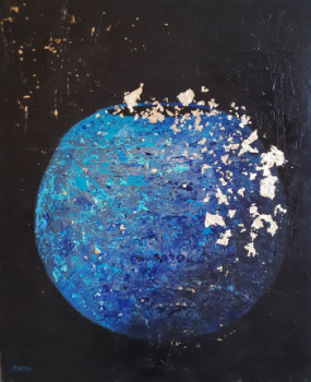 Œuvre contemporaine nommée « BLEU LE VASE », Réalisée par MIREILLE MAURY