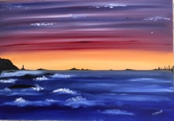 Œuvre contemporaine nommée « crépuscule maritime », Réalisée par FABRICE GRUWE