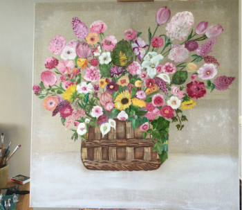 Œuvre contemporaine nommée « Bouquet Anglais », Réalisée par CORINE.H