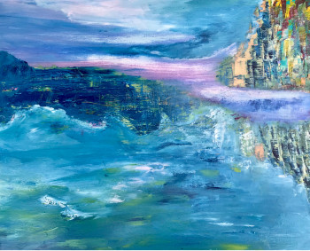 Œuvre contemporaine nommée « Ciel et mer », Réalisée par L. DAVALAN