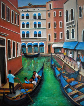 Œuvre contemporaine nommée « dans les méandres de venise », Réalisée par MARC LEJEUNE