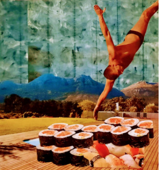Œuvre contemporaine nommée « sushi », Réalisée par GOLDBERG MICHEL