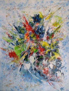 Œuvre contemporaine nommée « Le bouquet de fleurs », Réalisée par MYRIAM CARBONNIER