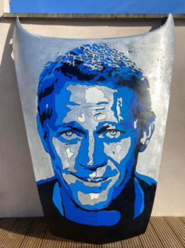 Œuvre contemporaine nommée « Capot de DS hommage à Steve McQueen », Réalisée par VINCENT DELINS