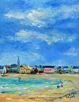 Œuvre contemporaine nommée « Ile Tudy la corniche vue de la plage », Réalisée par MICHEL HAMELIN