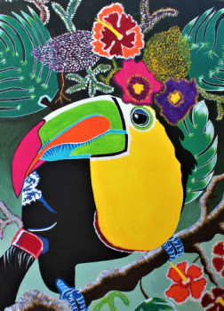 Œuvre contemporaine nommée « Bergamote,le toucan », Réalisée par 7BON.