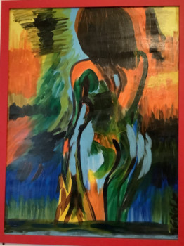 Œuvre contemporaine nommée « Femme multicolore », Réalisée par SERGEY TSCHUCHLIB