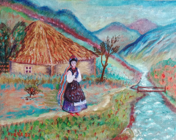 Œuvre contemporaine nommée « Ukrainien dans les Carpates », Réalisée par KOZAR
