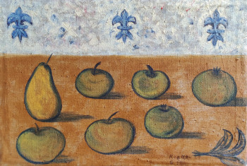 Œuvre contemporaine nommée « Nature morte aux pommes et poires », Réalisée par KOZAR