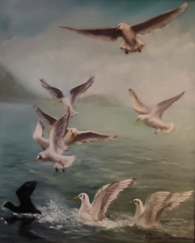 Œuvre contemporaine nommée « "Mouettes lacustres.." », Réalisée par MARC DANCRE