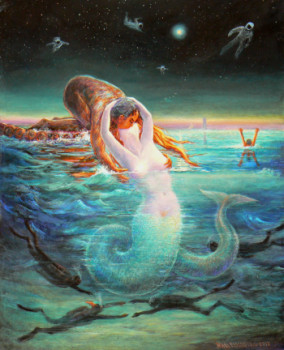 Œuvre contemporaine nommée « Sirène, ou Le Baiser de la Sirène », Réalisée par HENRI EISENBERG