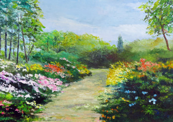 Œuvre contemporaine nommée « Le parc floral de Boutiguéry en fleurs », Réalisée par MICHEL HAMELIN